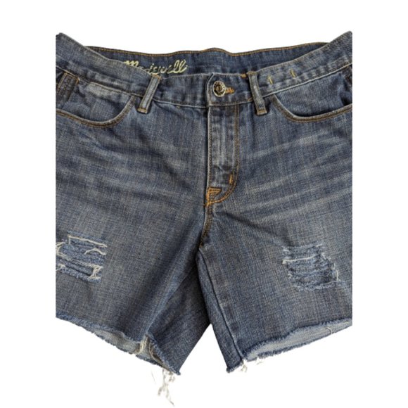 Madewell Raw Hem Distressed Cutoff Denim Shorts 27 - Picture 3 of 8